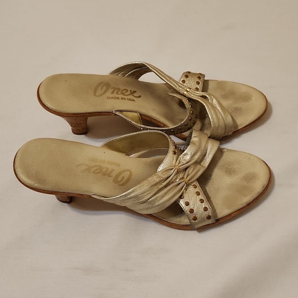 vintage 90s y2k onex summer heel sandals, size 9